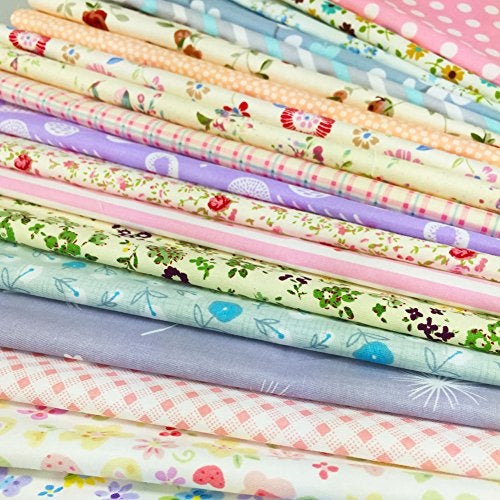 flic-flac Quilting Fabric Squares 100% Cotton Precut Quilt Sewing Floral Fabrics for Craft DIY (4 x 4 inches, 240pcs) - Image 2