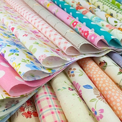 flic-flac Quilting Fabric Squares 100% Cotton Precut Quilt Sewing Floral Fabrics for Craft DIY (4 x 4 inches, 240pcs) - Image 1