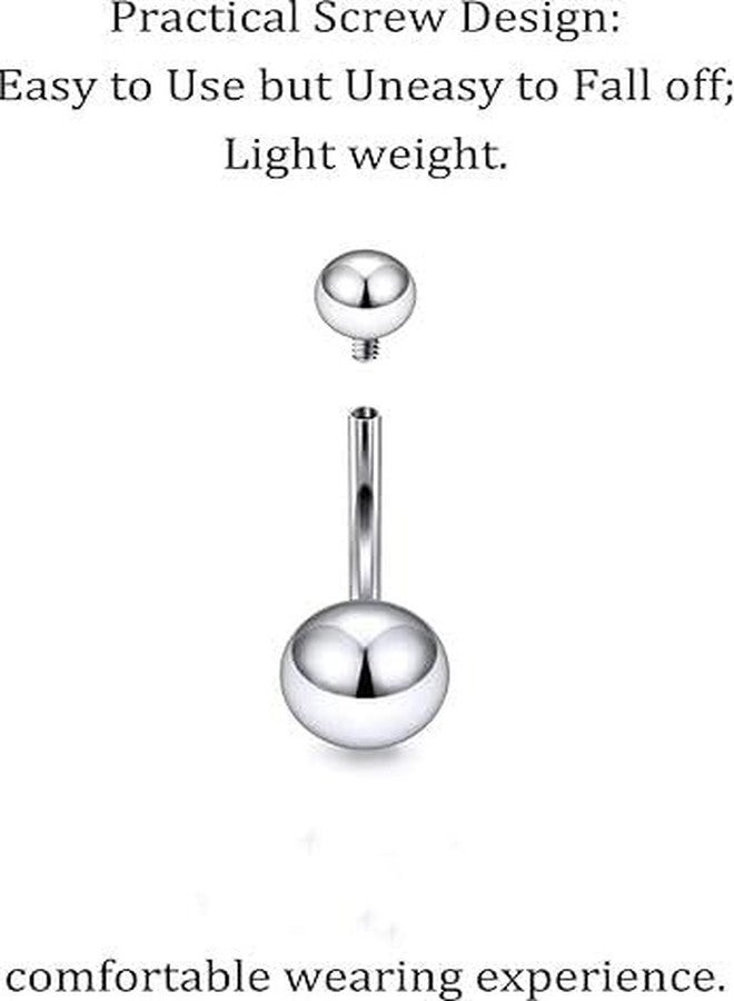 GLOBELLE Red Stainless Steel Round Belly Button Navel Ring for Women and Girls (KPJ 102) 1pcs - Image 2