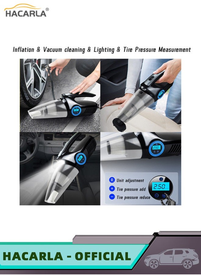 HACARLA - 2 in 1 Handheld Car Vacuum Cleaner Portable Air Compressor And Tire Inflator 13FT Cord with Tire Pressure Gauge Display with LED Car Accessories - Image 1
