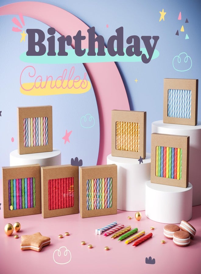 Party Solids شموع عيد ميلاد ذهبية صلبة لتزيين الكيك، 24 قطعة - 2.5 بوصة، شموع عيد ميلاد ملونة، أعواد أسنان لتزيين كيك عيد الميلاد وشموع الحفلات - Image 2