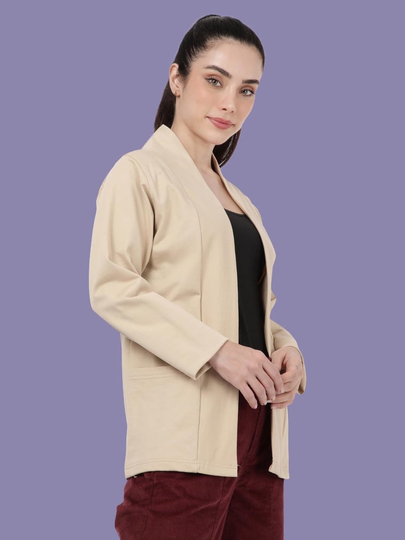 KRYPTIC Women’s Regular Length Cotton Shrug with Side Pockets - Soft Lightweight Layer for Stylish Everyday Wear - Image 4