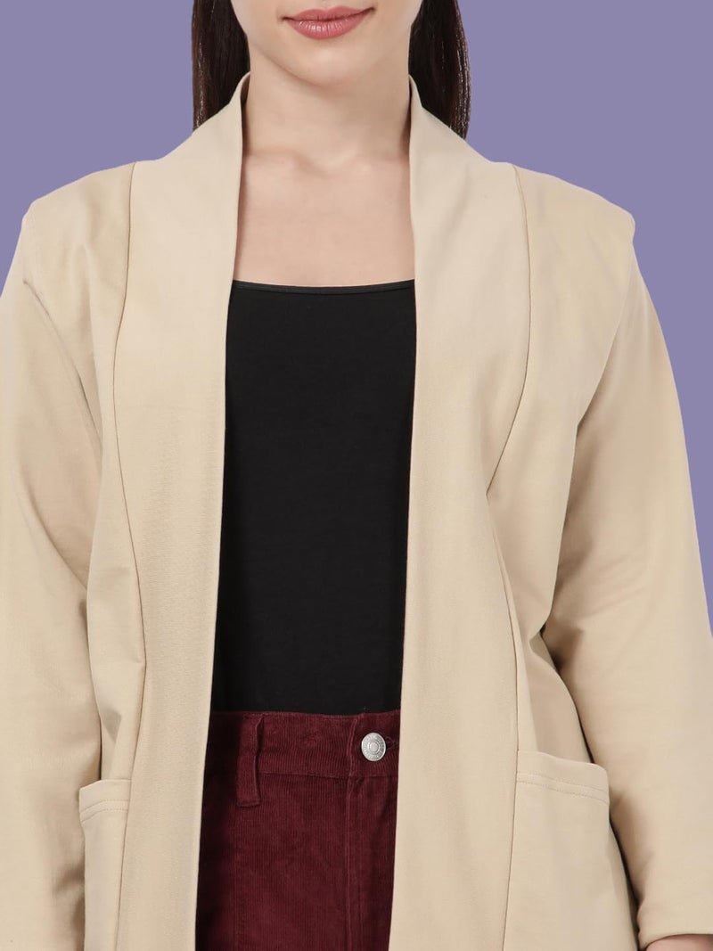KRYPTIC Women’s Regular Length Cotton Shrug with Side Pockets - Soft Lightweight Layer for Stylish Everyday Wear - Image 5