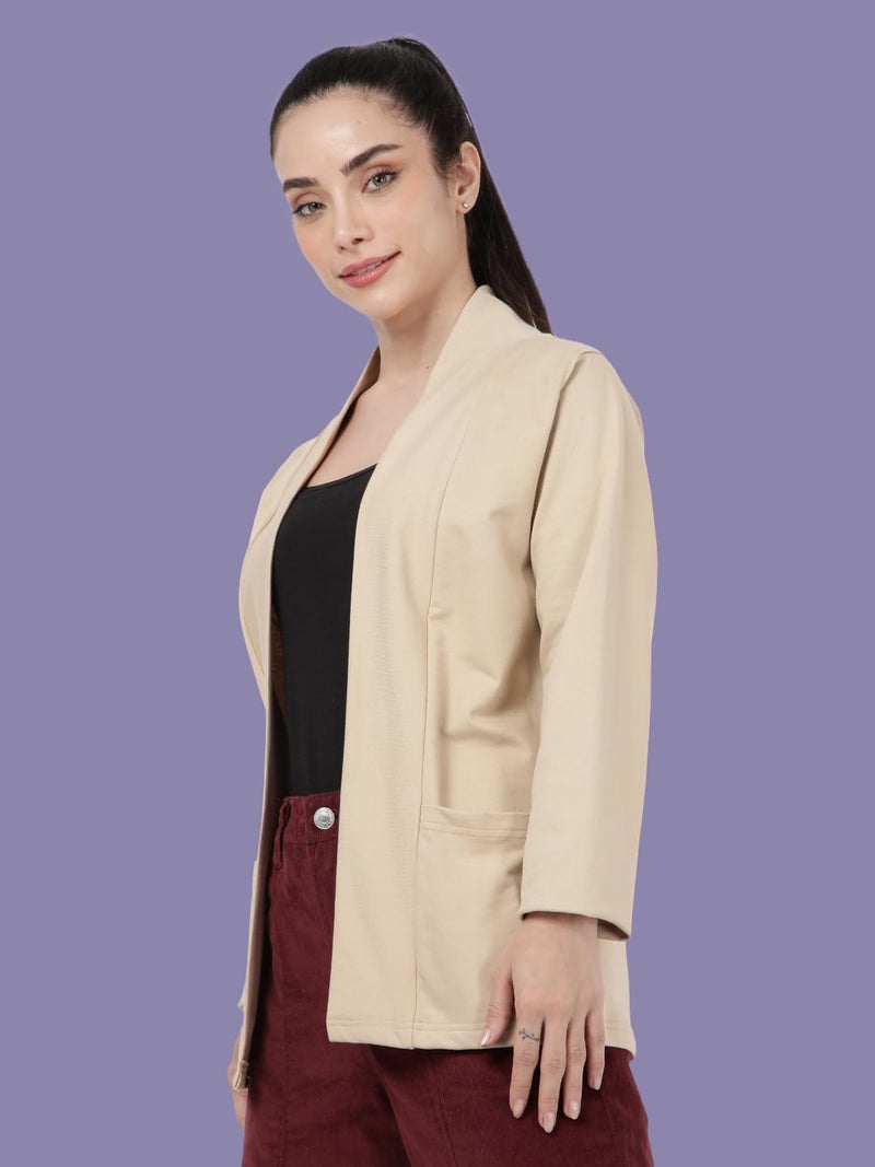 KRYPTIC Women’s Regular Length Cotton Shrug with Side Pockets - Soft Lightweight Layer for Stylish Everyday Wear - Image 3