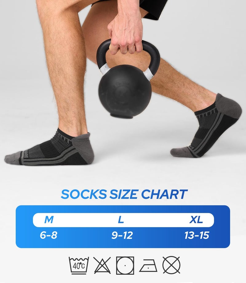 BAMBOO COOL Mens Ankle Socks Bamboo Viscose Athletic Moisture-Wicking Low Cut Running Cushioned Socks - Image 4