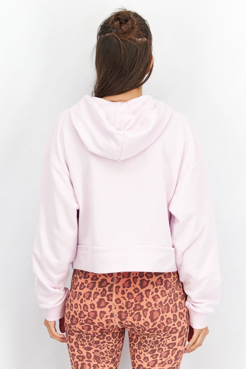 Adidas Women Sportswear Fit Long Sleeve French Terry Hoodie, Pink - Image 2