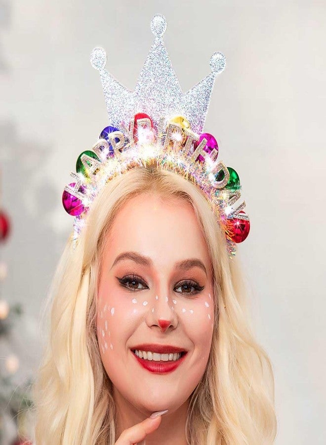Zoestar Light Up Happy Birthday Crown Headband Glow Ball Hair Bands Led Birthday Party Hair Accessories Women - Image 5