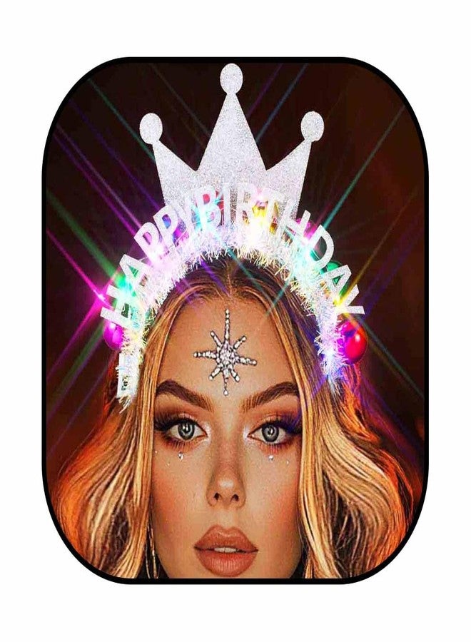 Zoestar Light Up Happy Birthday Crown Headband Glow Ball Hair Bands Led Birthday Party Hair Accessories Women - Image 1