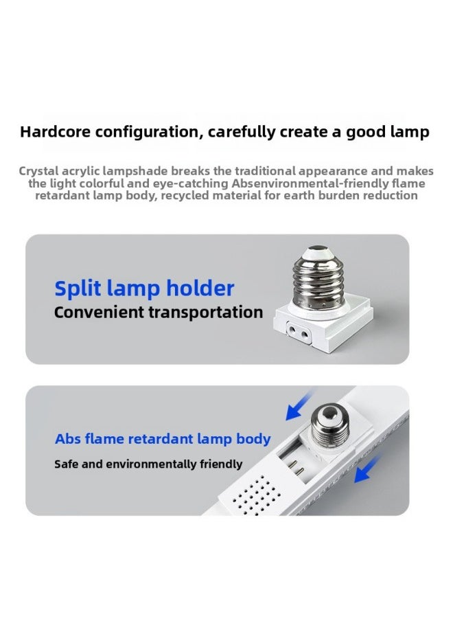 Generic - LED Crystal Strip Lamp E27 Screw Thread Spiral Energy-saving Lamp Integrated Chandelier Super Bright Bulb Household Ceiling-Specifications:18w-three-color Dimming [super Bright Flicker-free Long Crystal Lamp] - Image 1