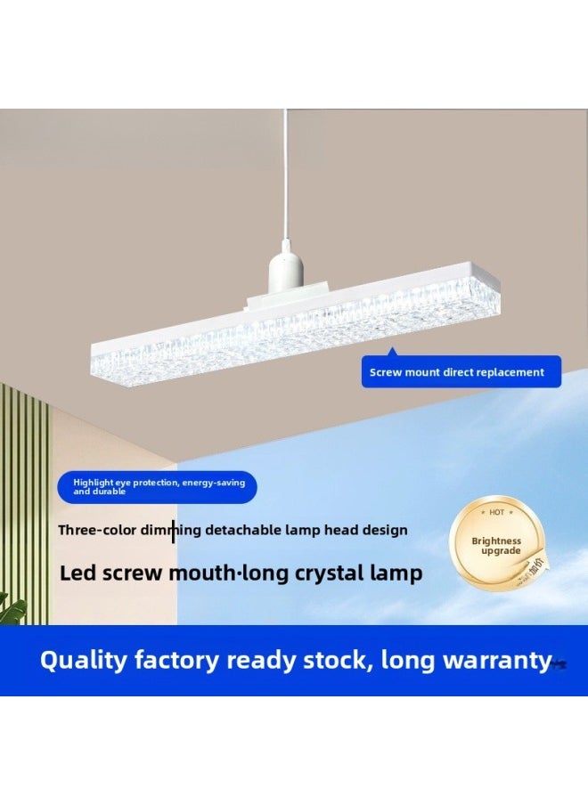Generic - LED Crystal Strip Lamp E27 Screw Thread Spiral Energy-saving Lamp Integrated Chandelier Super Bright Bulb Household Ceiling-Specifications:18w-three-color Dimming [super Bright Flicker-free Long Crystal Lamp] - Image 1