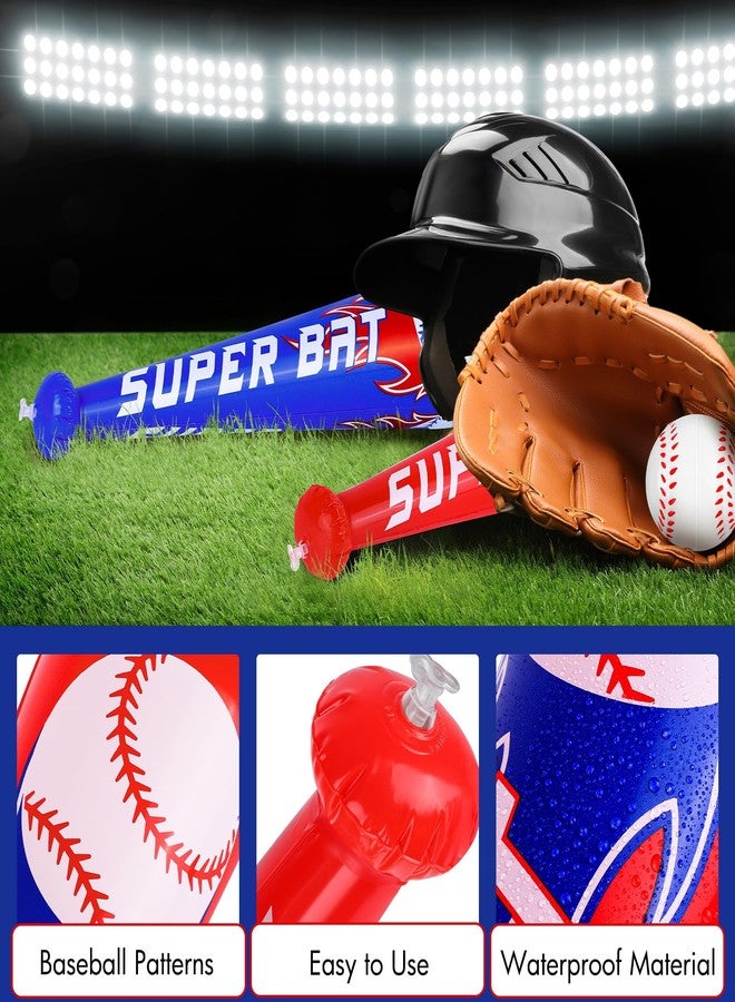 Fovths 8 Sets Inflatable Baseball Bats and Baseballs Set 22 Inch Inflate Baseballs with Mini Foam Sports Stress Ball for Sports Theme Birthday Party Favors - Image 3