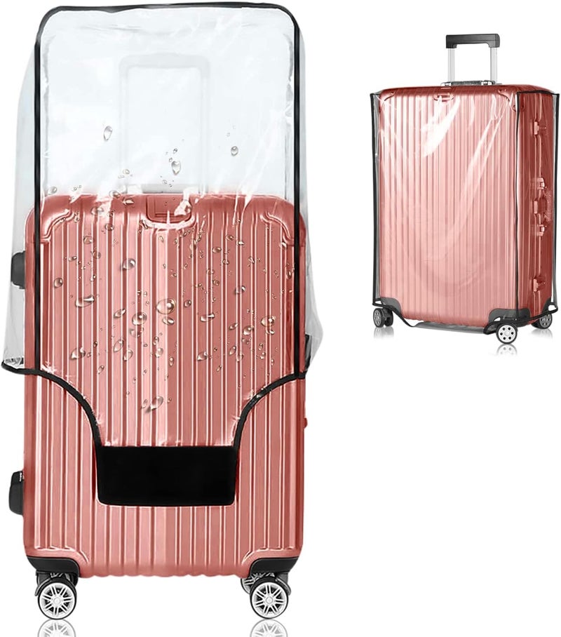 Esholife Luggage Covers for Suitcase Tsa Approved Clear PVC Waterproof Suitcase Covers Luggage Protectors, Black frame, S(18-21inch luggage) - Image 1