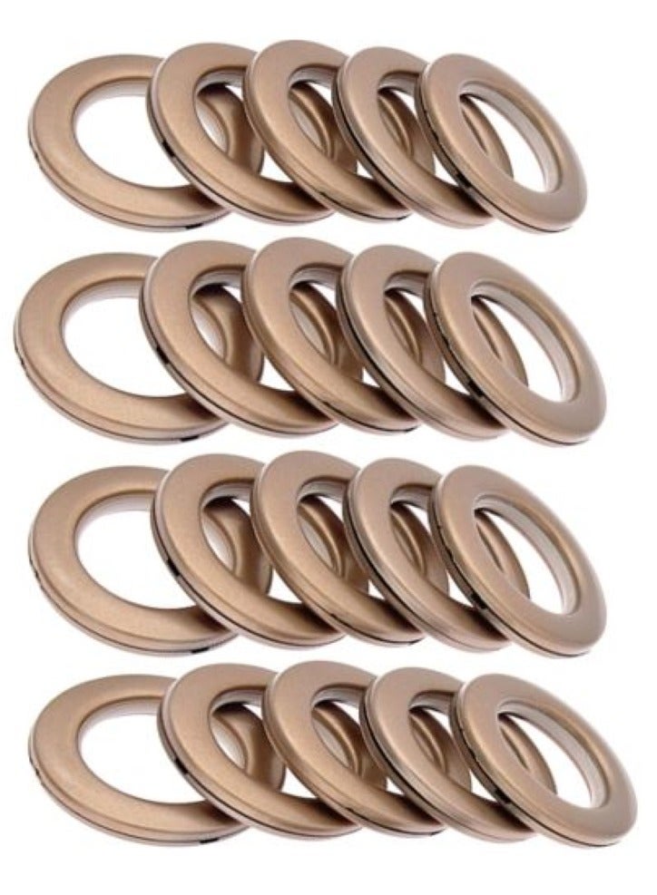 AL WADI FURNITURE AWF Al Wadi Furniture Pack of 20 Rose Gold Curtain Grommets Round Plastic Curtain Eyelet Rings with nano-scale silencer ring, DIY Rings for Window Curtain, Shower Curtain, Locker Room Door Curtain  - Image 1
