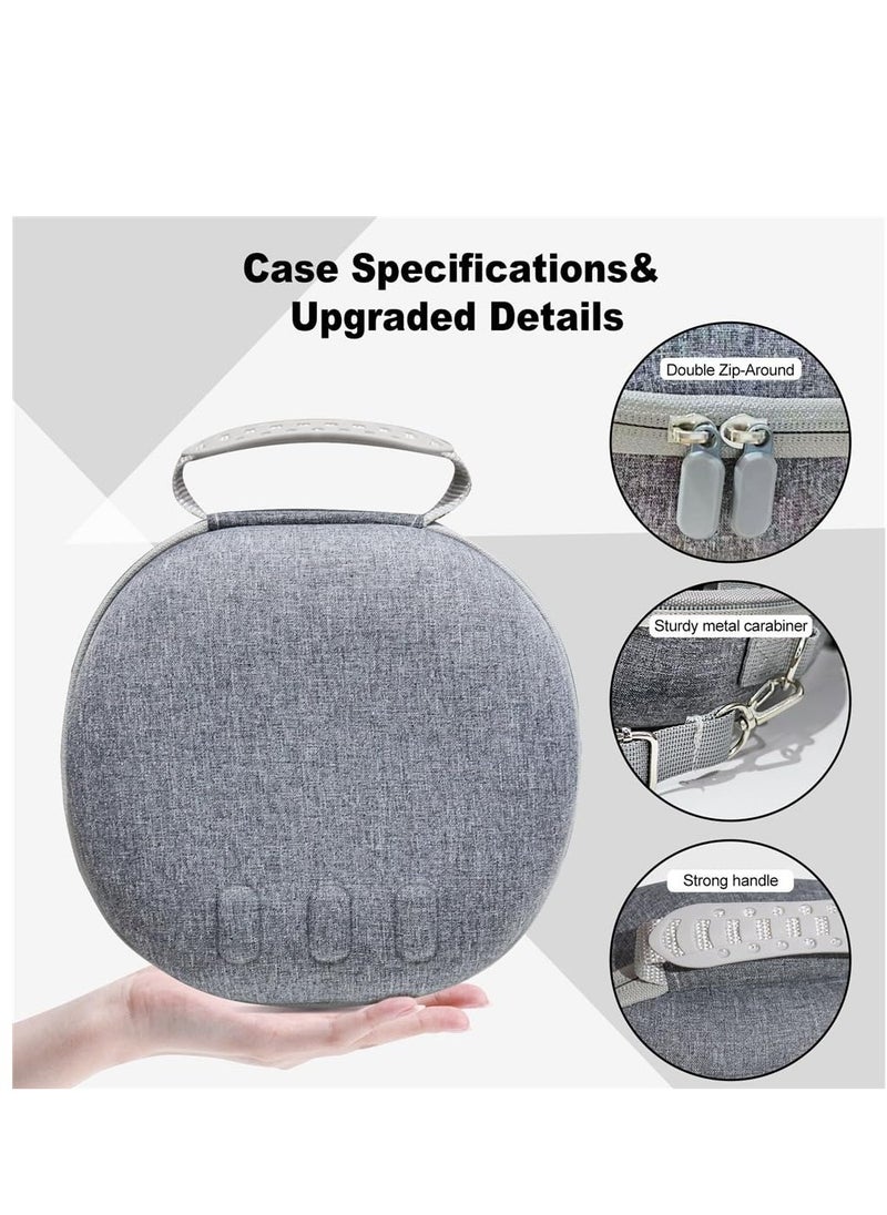 HardShell Storage Bag Portable Hard Carry Bag Shockproof Anti-Scratch With Shoulder Strap for Meta Quest3 VR Glasses Accessories (Grey)