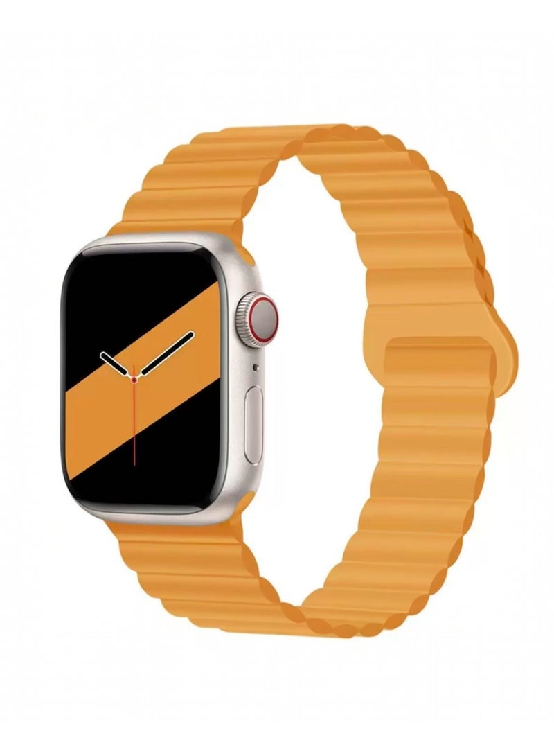 سوار سيليكون مغناطيسي بلونين متوافق مع Apple Watch بمقاسات 42/44/45/46/49 مم للموديلات ذات الحجم الكبير، حزام سيليكون ناعم بإغلاق مغناطيسي آمن، مناسب لـ Series 1–10 و SE و Ultra و Ultra 2 - Image 1