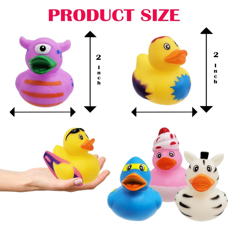 The Dreidel Company Assortment Rubber Duck Toy Duckies for Kids, Bath Birthday Gifts Baby Showers Classroom Incentives, Summer Beach and Pool Activity, 2" (100-Pack) - Image 3