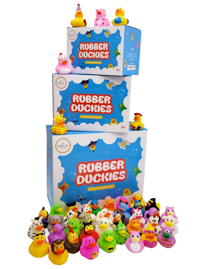 The Dreidel Company Assortment Rubber Duck Toy Duckies for Kids, Bath Birthday Gifts Baby Showers Classroom Incentives, Summer Beach and Pool Activity, 2" (100-Pack) - Image 5
