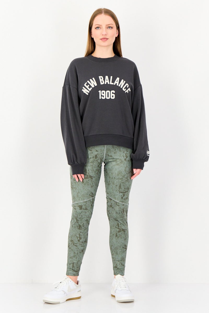 New Balance Women Oversized Fit Long Sleeve Training Sweatshirt, Dark Grey - Image 4