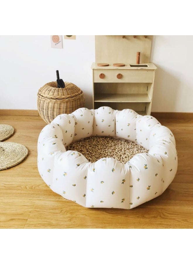 شو وو حوض كرات قابل للنفخ للأطفال، حوض لعب محمول متعدد الوظائف، لا يحتاج إلى تجميع، سياج مركز أنشطة داخلي/خارجي، للأطفال الصغار من سن 0 إلى 3 سنوات، بنات وأولاد، مع مضخة هواء بألوان عشوائية - Image 3