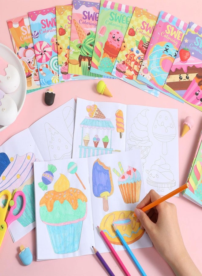 Faccito 24 Pcs Desserts Coloring Book Set Mini Activity Books for Kids Treats Desserts Color Drawing Booklets DIY Drawing Activity Book for Boys and Girls Birthday Classroom Home Party Favors - Image 3
