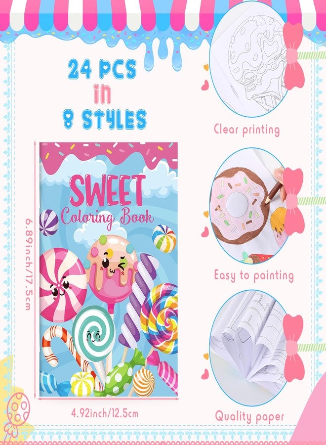 Faccito 24 Pcs Desserts Coloring Book Set Mini Activity Books for Kids Treats Desserts Color Drawing Booklets DIY Drawing Activity Book for Boys and Girls Birthday Classroom Home Party Favors - Image 2