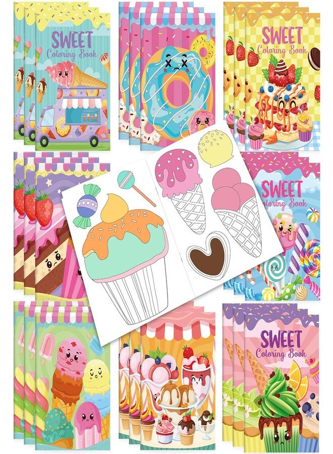 Faccito 24 Pcs Desserts Coloring Book Set Mini Activity Books for Kids Treats Desserts Color Drawing Booklets DIY Drawing Activity Book for Boys and Girls Birthday Classroom Home Party Favors - Image 1