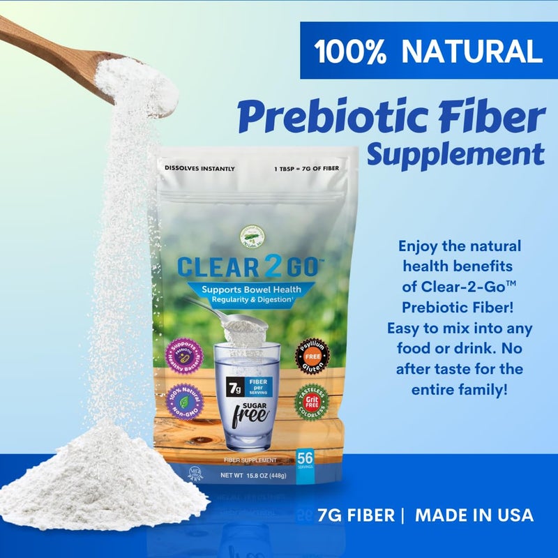 Nutritional Designs Prebiotic Fiber Supplement Powder  Inulin Soluble Fiber  All Natural Sugar  Gluten Free Dietary Fiber  Daily Fiber for Bowel Health Clear 2 Go  158 Oz - Image 2
