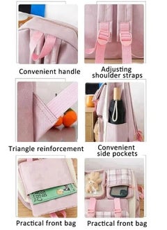 Vogue 4 Pcs School Bag Set with Shoulder Bag, Carrying Handbag, Rucksack and Pen Pouch 4 in 1 Waterproof Lightweight School Bag Set Large Capacity Teenage School Bag Suitable for Multiple Scenarios  - Image 4