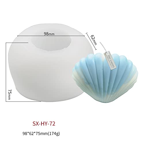 ESEENS 4 Pack Silicone Conch Resin Sea Shell Mold For Candles and Soap - Candle Making Mold - Image 4