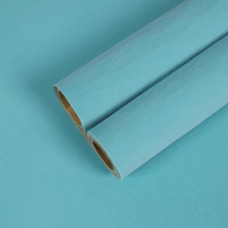 CHIHUT Teal Blue Velvet Fabric Wallpaper Peel and Stick for Bedroom 12"x472" Self Adhesive Velvet Drawer Liner for Jewelry Boxes Dresser Thick Soft Fabric Flocking Lining Removable Blue Felt Sheets - Image 1