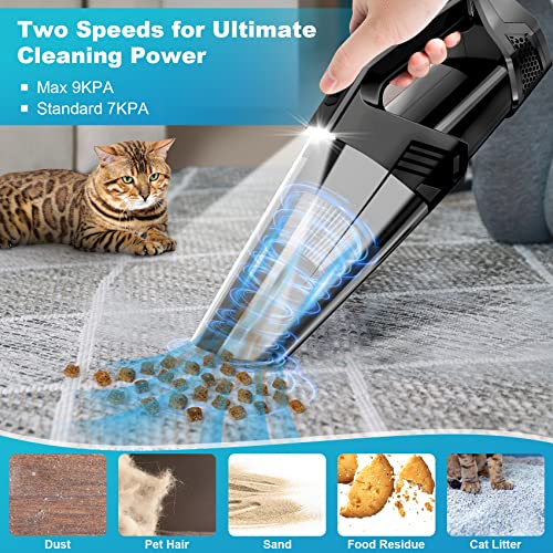 Blestan Handheld Vacuum Cordless Portable Car Vacuum with LED Light High Power Suction 3 in 1 Lightweight Rechargeable Hand Vacuum Hand Held Vacuum Cleaner for Car Home Office Pet Hair Black - Image 3