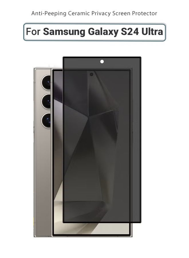 يويو تيك واقي شاشة لهاتف Samsung Galaxy S24 Ultra: زجاج مقسّى (Tempered Glass) مانع للتجسس (للحفاظ على الخصوصية) بصلابة 9H، دقة عالية (HD)، ومقاوم للخدش؛ مخصص لهاتف Samsung Galaxy S24 Ultra 5G (مقاس 6.88 بوصة، إصدار 2024). - Image 1