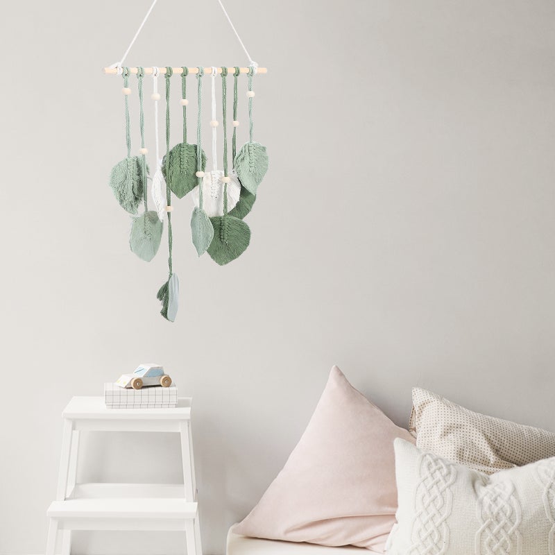 2pcs Macrame Leaf Wall Hanging Tapestry Wall Tapestry Ornament Home Wall Pendant - Image 3