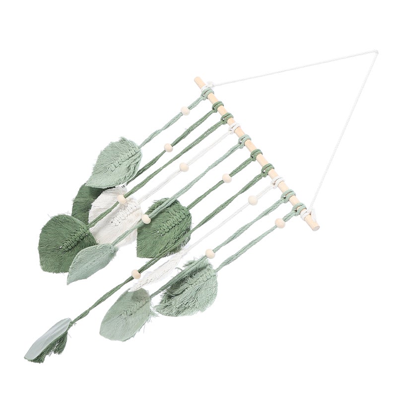 2pcs Macrame Leaf Wall Hanging Tapestry Wall Tapestry Ornament Home Wall Pendant - Image 5