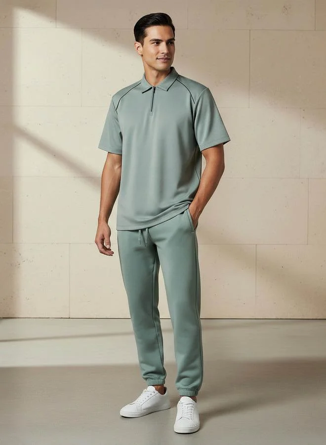 لاف بنجولين Love Pangolin Men Half Zip Polo T-shirt