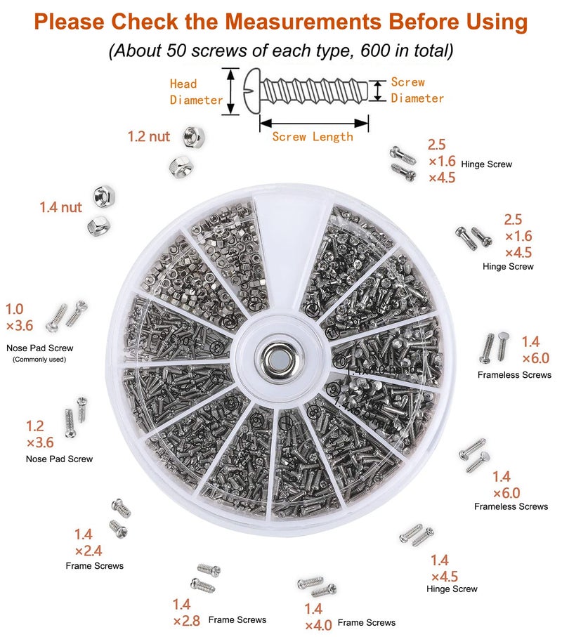 PTSLKHN Eyeglass Repair Kit, PTSLKHN Sunglasses Repair Tool Kit with Eyeglass Screws, Precision Screwdriver Set, Tweezer and Nose Pads for Glasses and Watch Repair, Nose Pad Replacement - Image 2