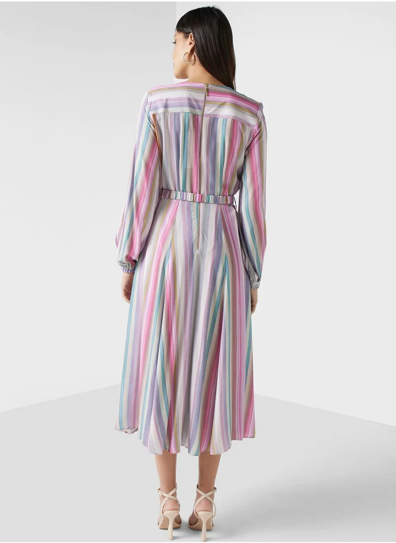 Closet London Surplice Neck Belted Dress