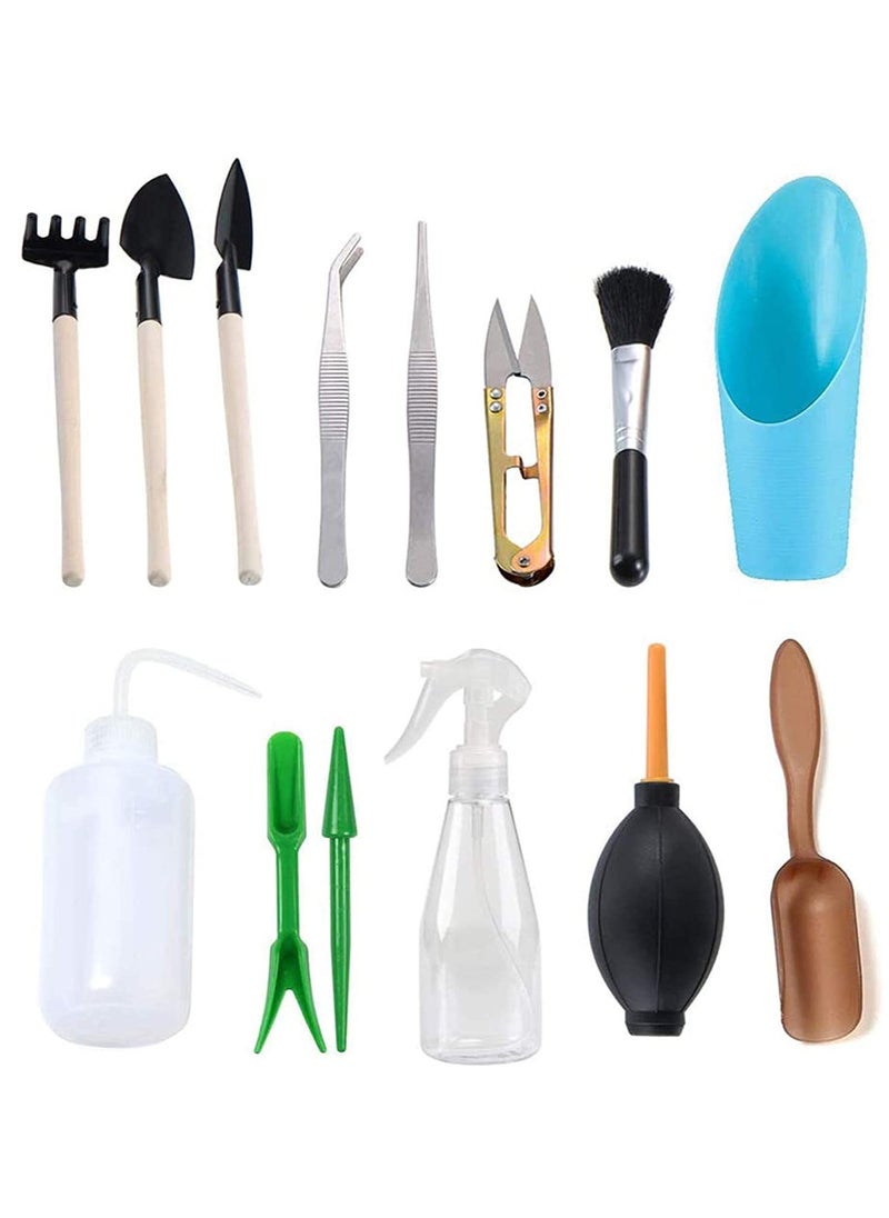 SYOSI 14 Pieces Gardening Tool Set Hand Rake For Gardening Bonsai Set Succulent Garden Hand Tools  - Image 1