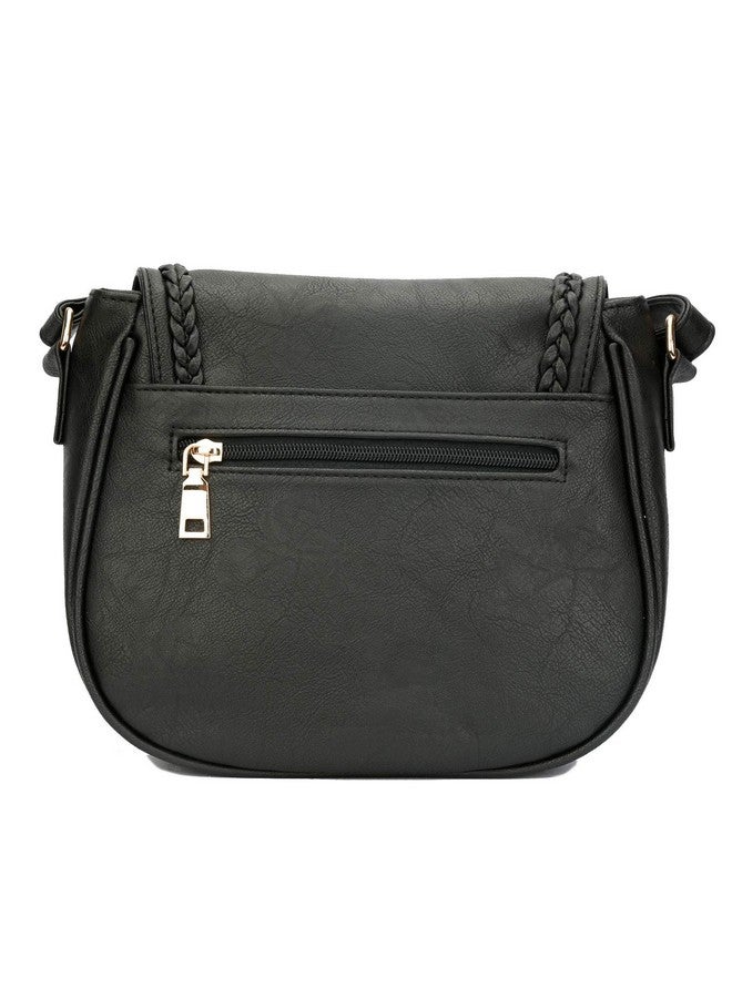 kkxiu Casual Flap Saddle Crossbody Bags For Women Purses And Handbags With Tassel (Zblack) - Image 5