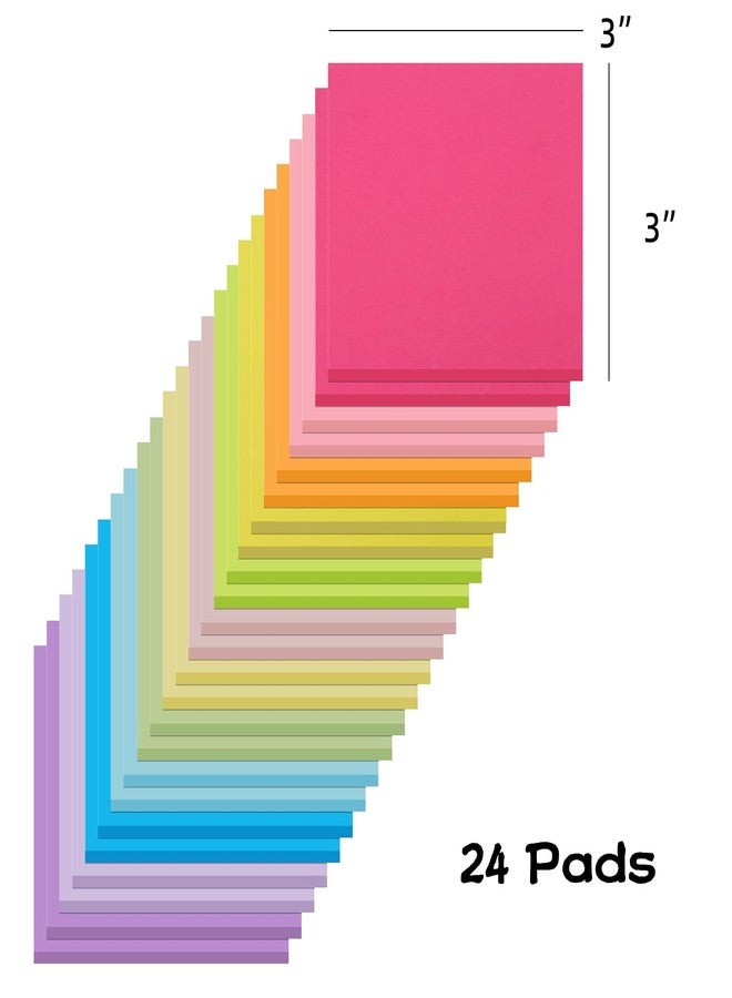 Vanpad Sticky Notes 3x3 Inches,Bright Colors Self-Stick Pads, Easy to Stick for Home, Office, Notebook (24) - Image 3