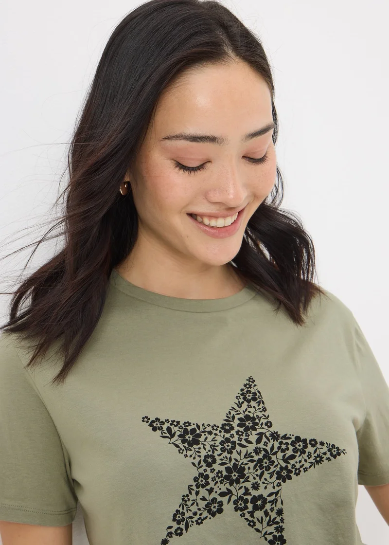 Matalan Khaki Star Print T-Shirt