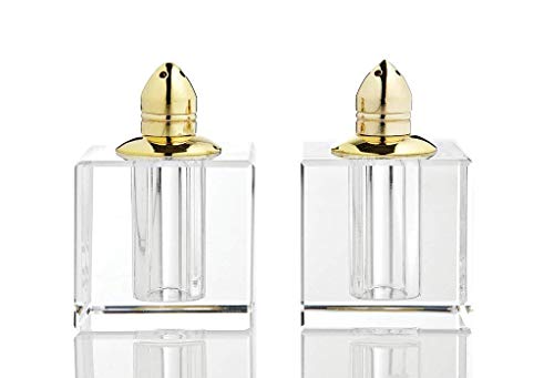 Badash - Pair of Crystal Salt & Pepper-Vitality Gold H 2.75 in. - Image 1