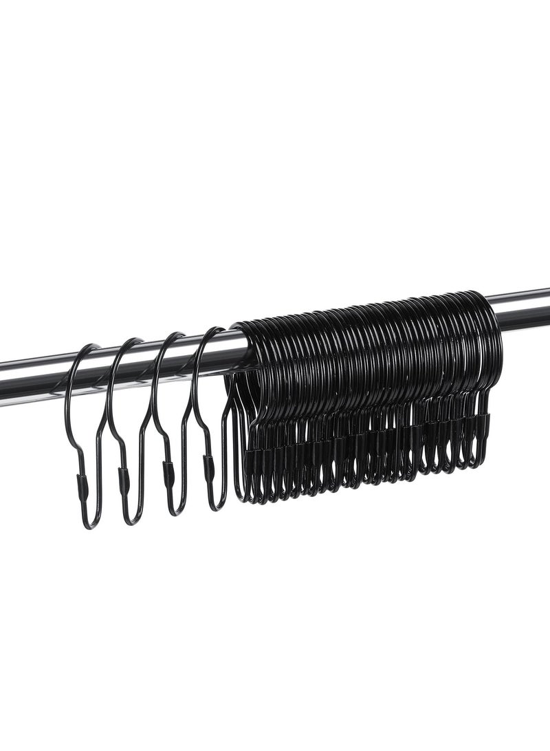 SYOSI 50 Pieces Metal Shower Curtain Hooks Hanging Shower Clips Metal Shower Curtain Rings Practical Shower Curtain Hangers for Bathroom Bedroom Kitchen Home Curtain Applications (Black)  - Image 5