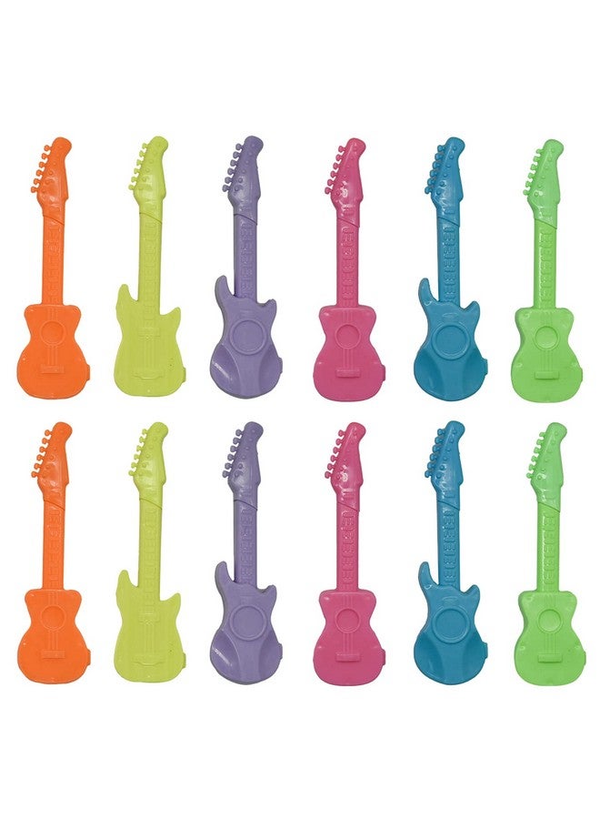 Maydahui 24 Pcs Mini Guitar Ballpoint Pens Novelty Music Pen Candy Color Simple Style Blue Ink For School Students Party  - Image 1