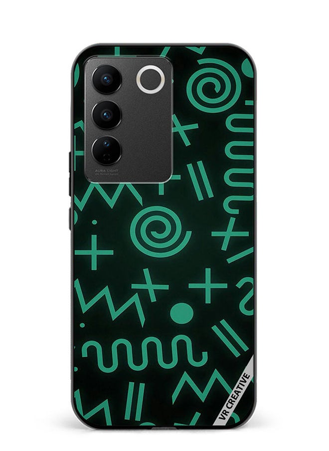 Protective Case Cover For Vivo V27 Pro Geometry Shapes Abstract Design Multicolour