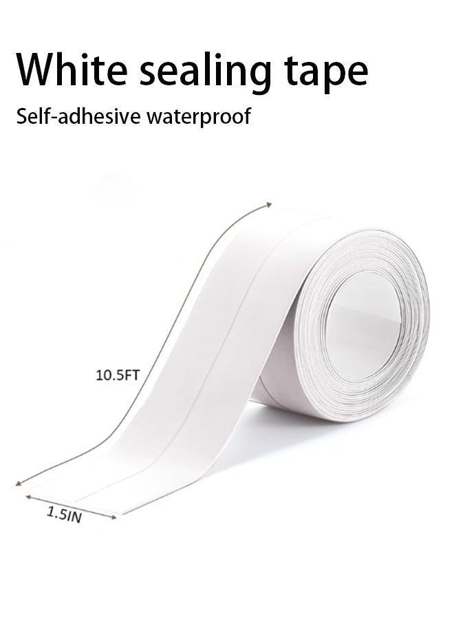 3.2ft White Self Adhesive Waterproof Caulk Tape Peel and Stick Caulking Strip for Bathroom Floor Tile Wallpaper Toilet Tub Shower Wall Trim DIY Project Renter Friendly Quick Easy Install - Image 4