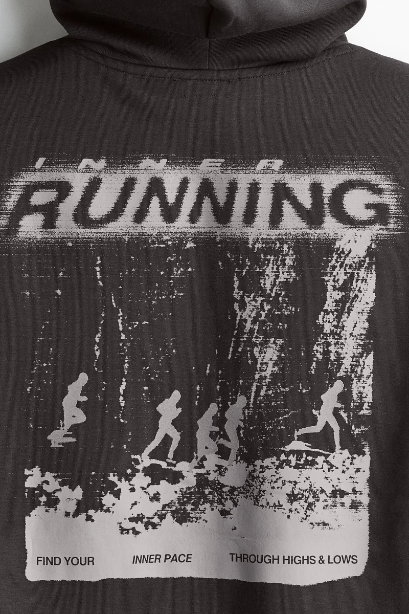 اتش اند ام هودي رياضي بدون أكمام من نسيج دراي موف