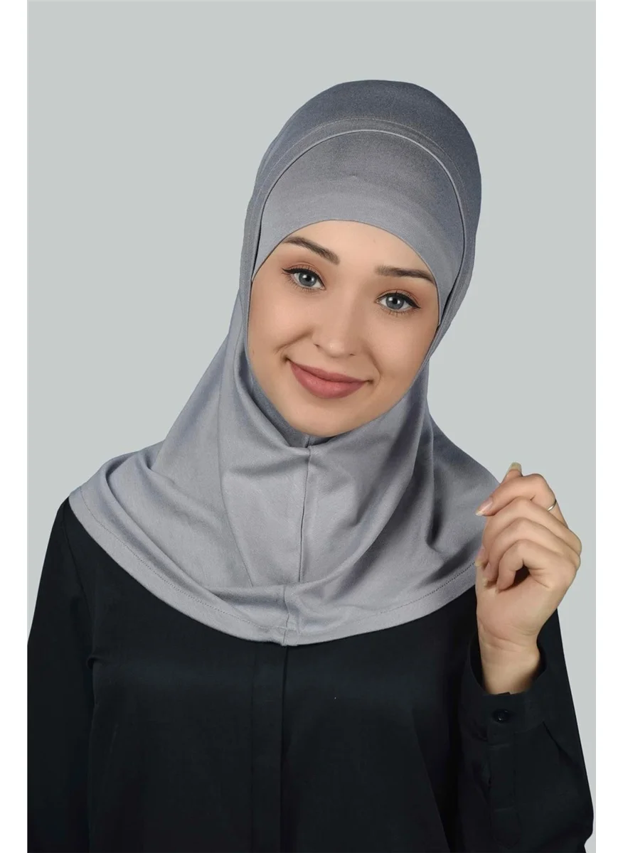 Altobeh Set of 2 Practical Scarf, Ready-made Turban and Hijab Hijab Bonnet - Gray