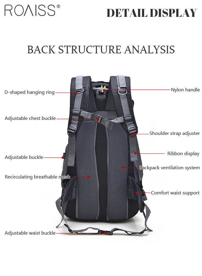 roaiss Multifunctional Outdoor Backpack Double Shoulder Bag Men and Women Hiking Sports Travel Mountaineering Bag Large Capacity Leisure Travel Bag  - Image 5