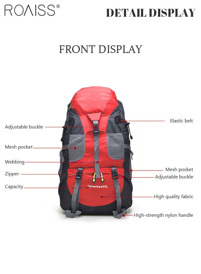 roaiss Multifunctional Outdoor Backpack Double Shoulder Bag Men and Women Hiking Sports Travel Mountaineering Bag Large Capacity Leisure Travel Bag  - Image 4